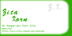 zita korn business card